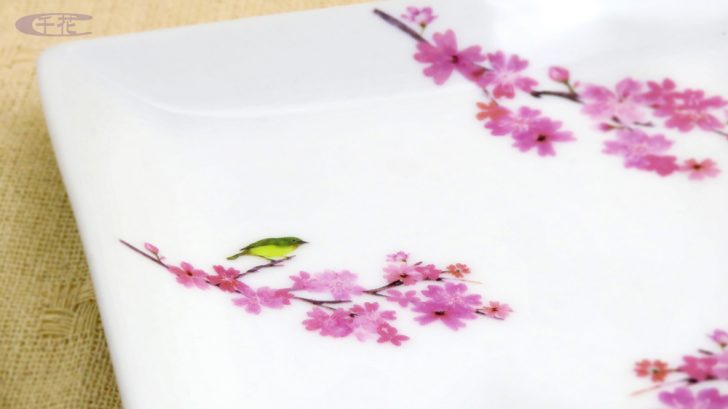 【ウグイスと桜】春のお皿　第2弾